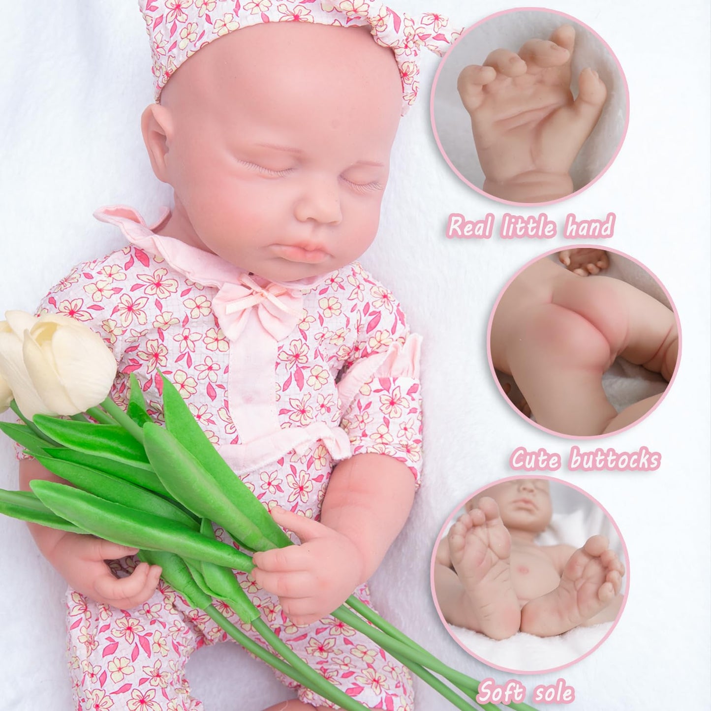 Yaluoqian Silicone Reborn Baby Doll Full Silicone Baby Doll Realistic 1:1 Reduction Lifelike Reborn Baby Dolls Silicone Full Bod