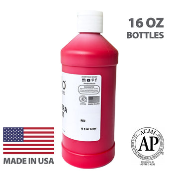Milo Tempera Paint Set Of 8 Colors | 16 Oz Bottles | Made In The Usa | Washable And Non-Toxic Art & Craft Poster Primary Finger