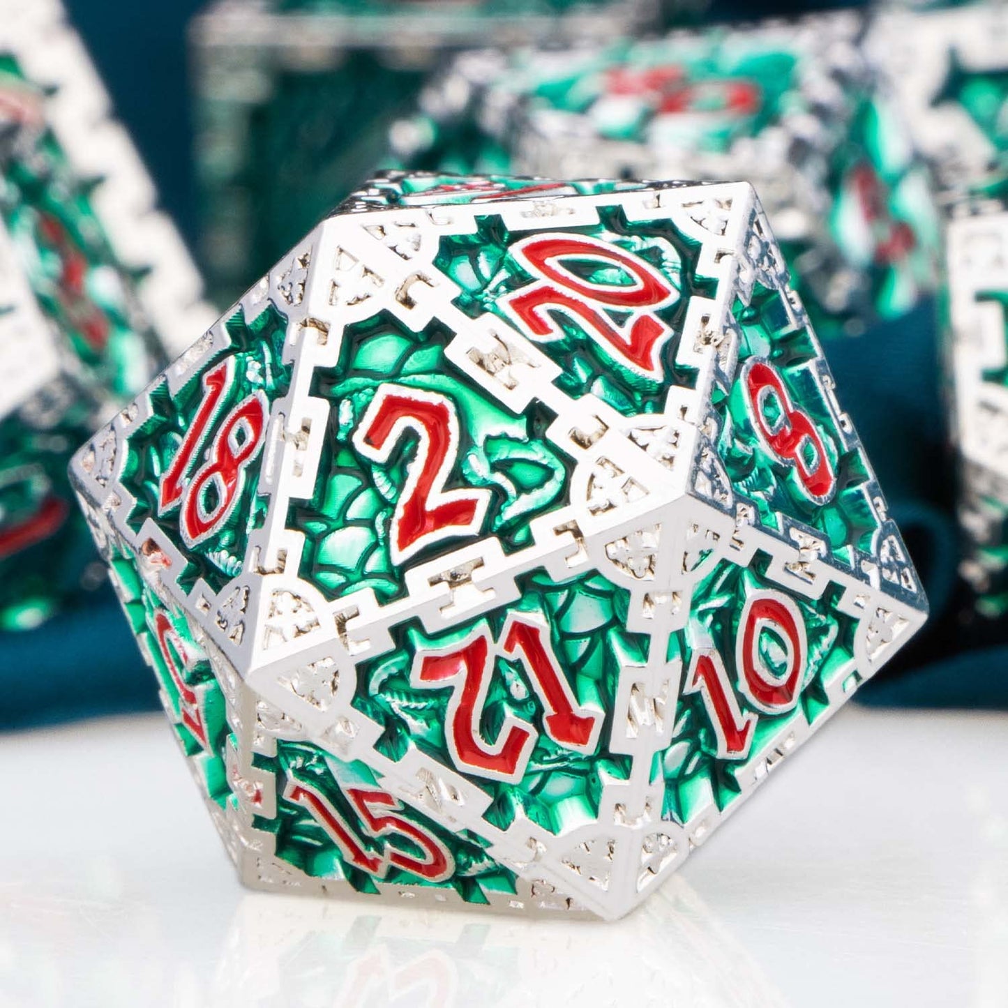 DND Metal Dice Set ARUOHHA Dungeons and Dragons Dice with Gift Box,D&D Dice Set D + D Large Polyhedral Dice for Pathfinder RPG B