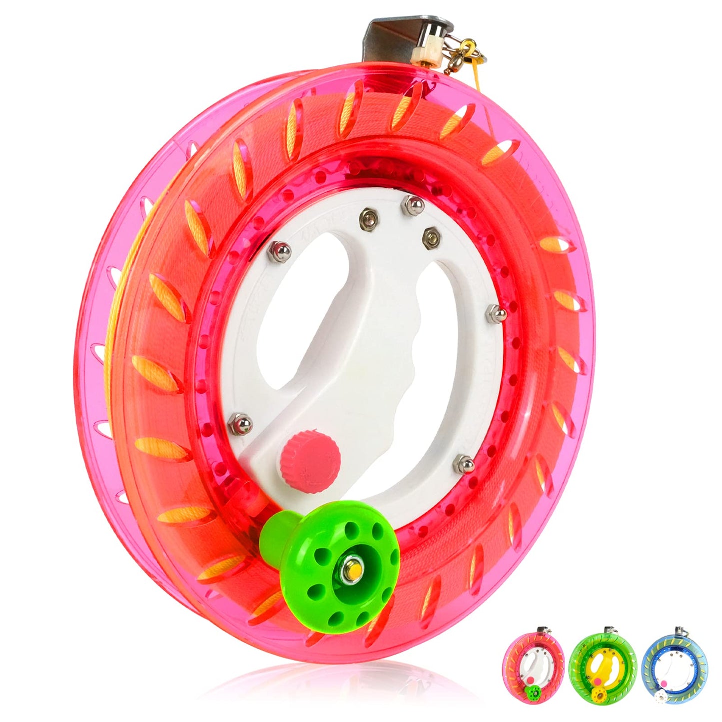 Simxkai Kite String Reel, Kite Reel,Kite String Spool,Kite Line Winder 8Inches Dia, Come With Lock & 1000 Feet Line(Pink)