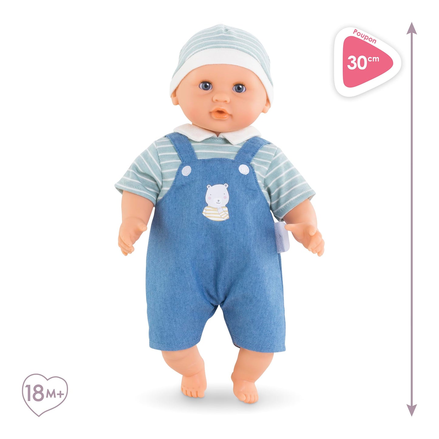 Corolle Bébé Calin Mael Boy Baby Doll - 12' Soft Body Doll With Blue Outfit, Sleeping Eyes That Open And Close, Vanilla Scented, Mon Premier Poupon Collection For Ages 18 Months And Up