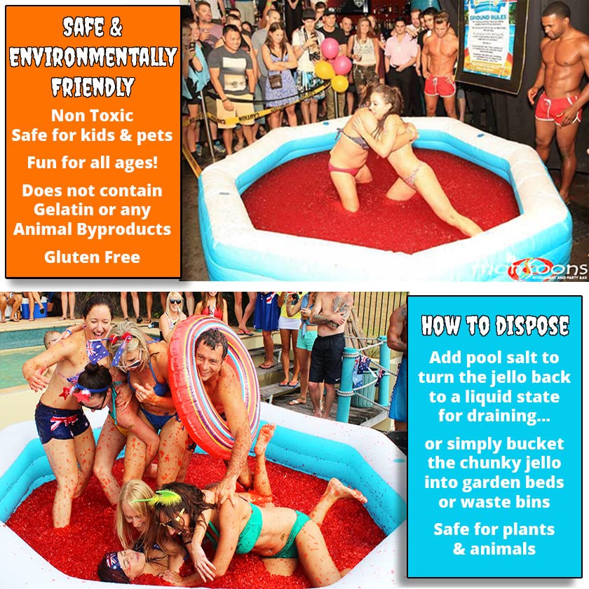 Bulk Jello Wrestling Kit 100 Gallon Package! Green Jelly Wrestling Mix. Just Add Water To A Jello Pool To Make A Jello Wrestling