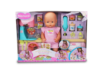 Nenuco Super Meals Baby Doll 16" with Recipe Book & Blender, Multicolored, Model 700016649, Plastic Kitchen Accessories