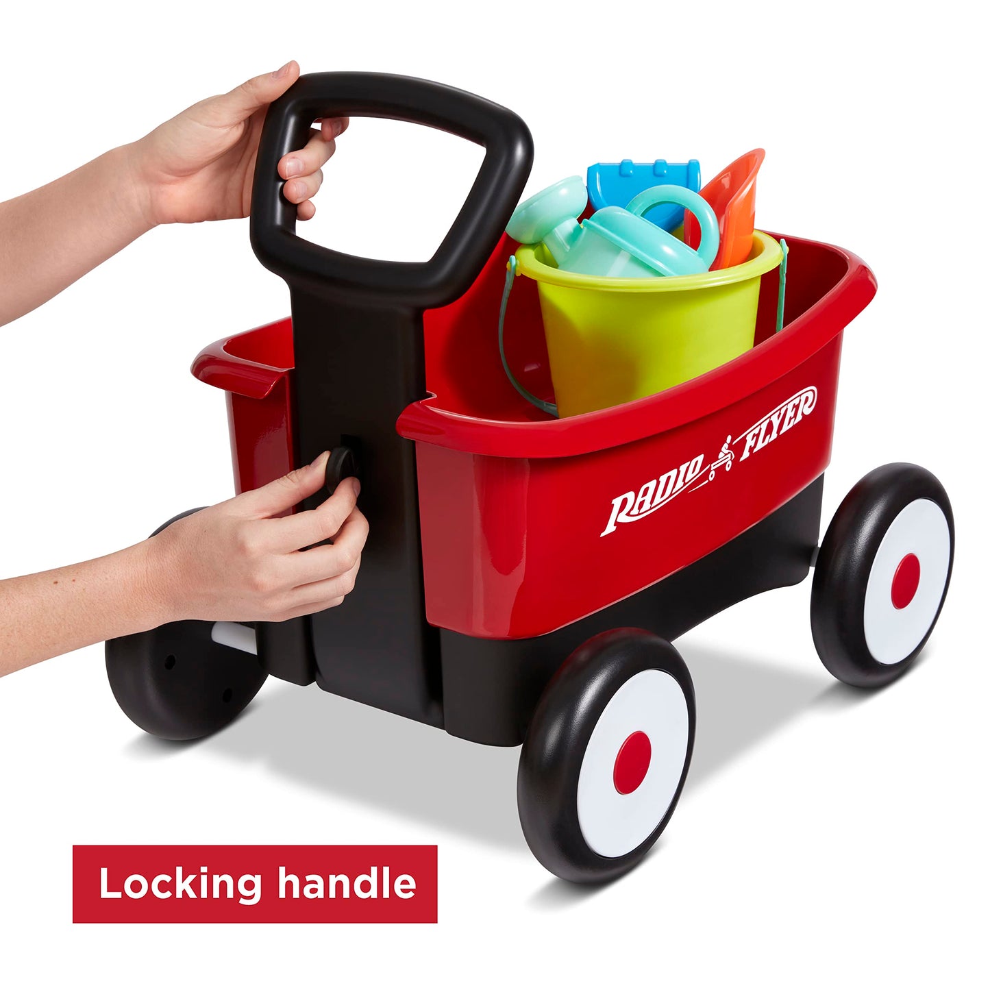 Radio Flyer My 1St Wagon With Beach And Garden Tools, 2-In-1 Wagon, Ages 1-4 , Red