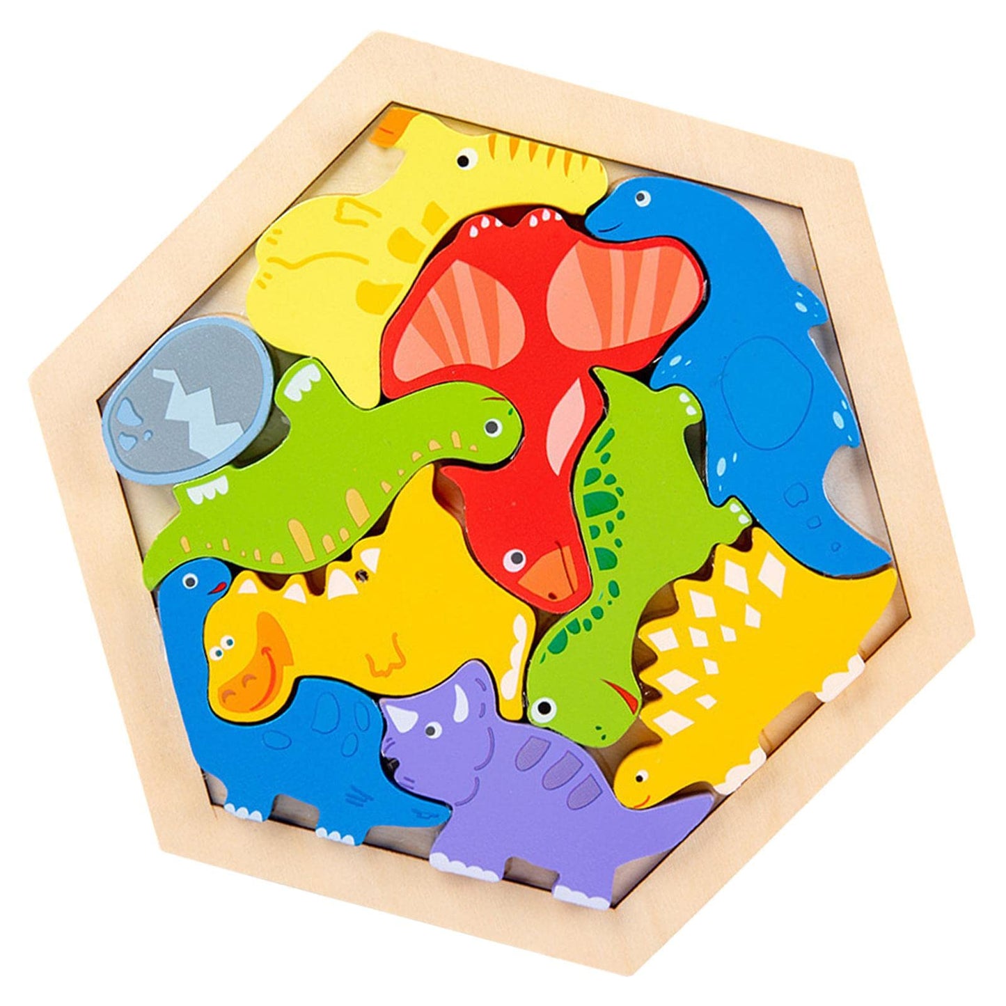 Secret Desire Wooden Jigsaw Puzzles Sorting Stacking Blocks Educational Toy Dinosaur|Developmental Baby Toys