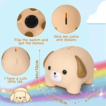 Nigoways Piggy Bank,Labrador Piggy Bank For Kids,Unbreakable Money Bank,Cute Small Dog Size Piggy Banks, Practical Gifts For Birthday,Christmas,Babys Shower(Labrador)