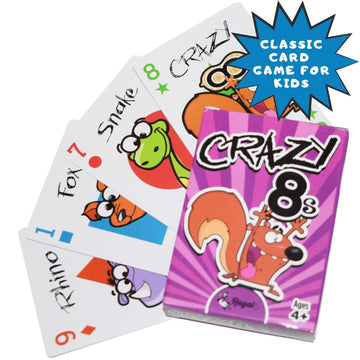 Regal Games Crazy 8's Card Game for Kids - Fun Family Travel Game, Plastic, Model 261, Suitable for Ages 4+