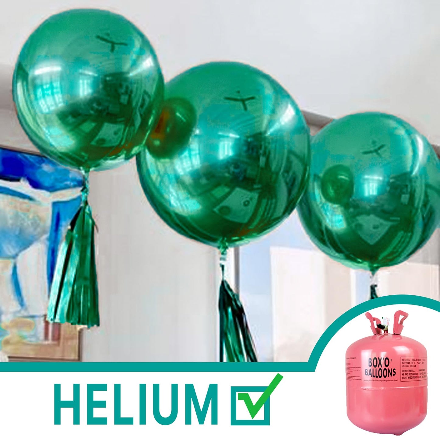 PartyWoo Metallic Green Balloons, 36 Inch Jumbo Rubber Balloons, 4 pcs Chrome Green for Birthday & Wedding Decorations