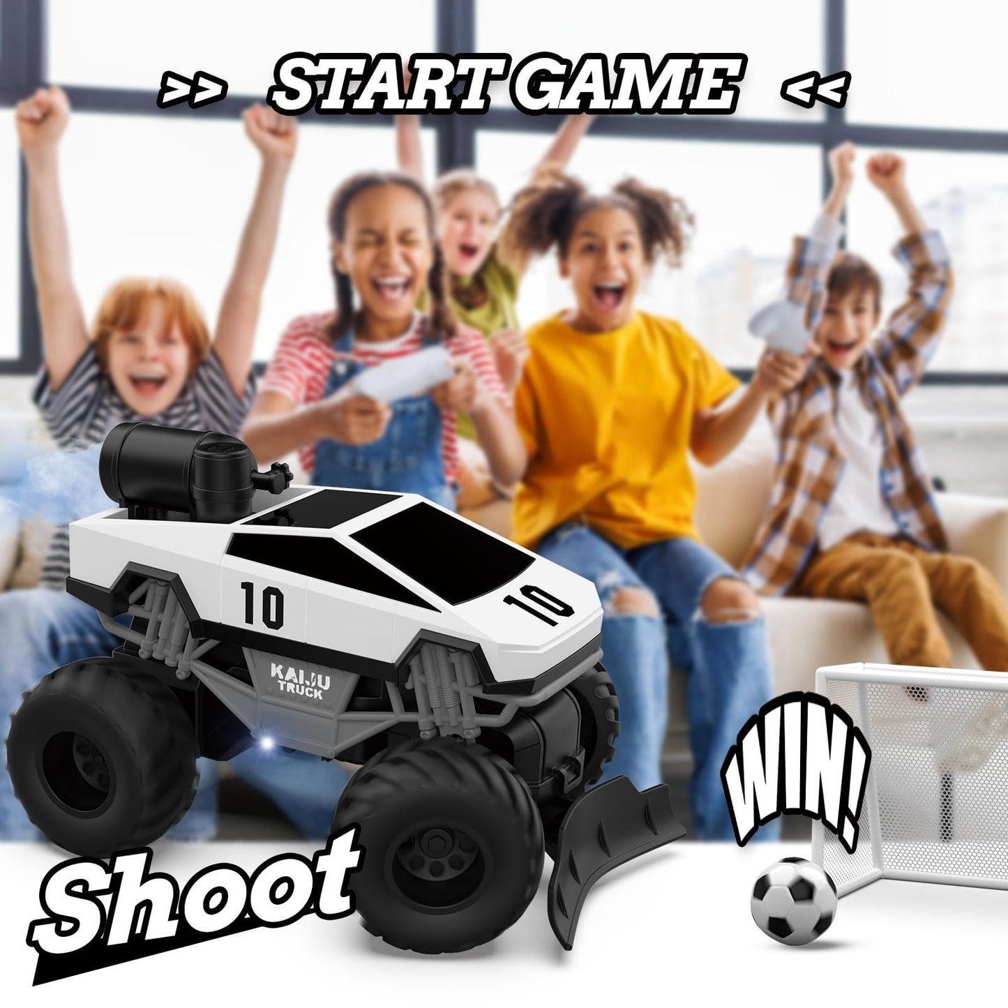OLMURI Remote Control Car, RC Cybertruck 1:24 Scale with Spray, 2.4Ghz LED Light RC Cars, Remote-Control Toy Vehicle for Boys Ag