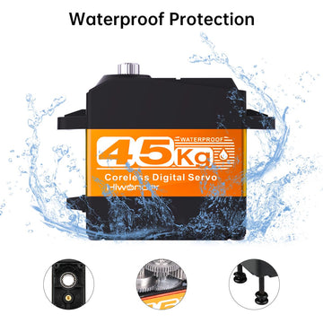 45Kg Rc Servo High Torque Servo Motors, Waterproof Full Metal Gear Steering Servo For 1/6 1/8 1/10 1/12 Rc Car Robot Diy, Corele