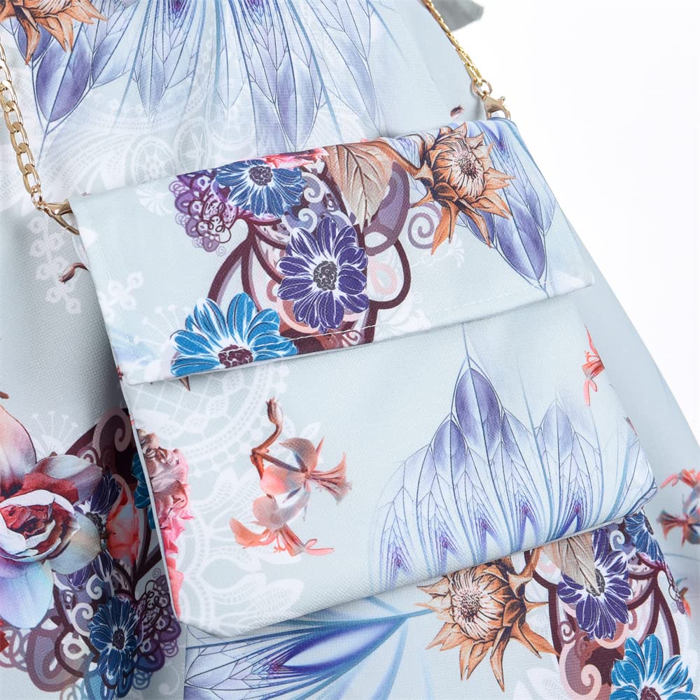 Cosplay Life Floral Dress for Girls and Young mature-themeds Fashion Flower Waistline Kids Party Festival Dress Ages 5-9 Years Old (Green 6YRS)