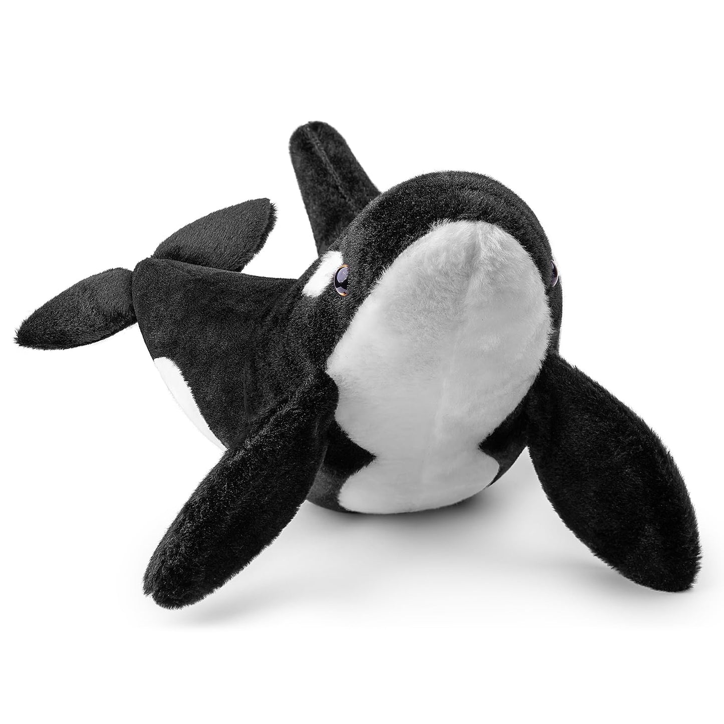 Simulation Bowhead Whale Plush Toy - Black Long Lifelike Whale Stuffed Toys, Super Soft Realistic Sea Simulation Balaena Mysticetus Dolls Plush Gift Collection For Kids, 17Inches (20In Beluga)