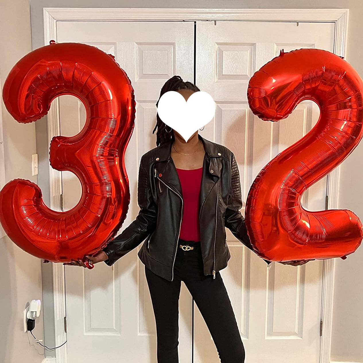 Paticool 40 Inch Red Number Balloon 3, Large Number Foil Balloons Mylar For Girl Boy Birthday Party Celebration Decorations Supp