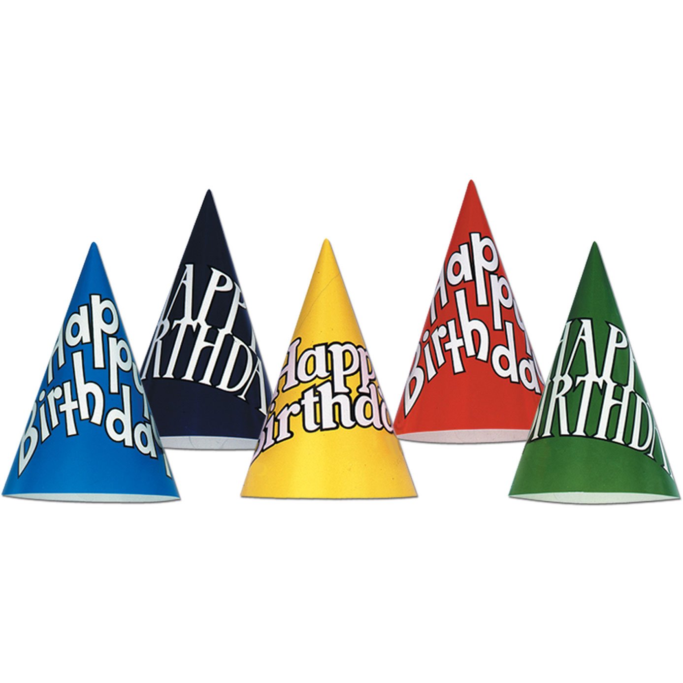 Happy Birthday Hats (asstd colors) Party Accessory (1 count)