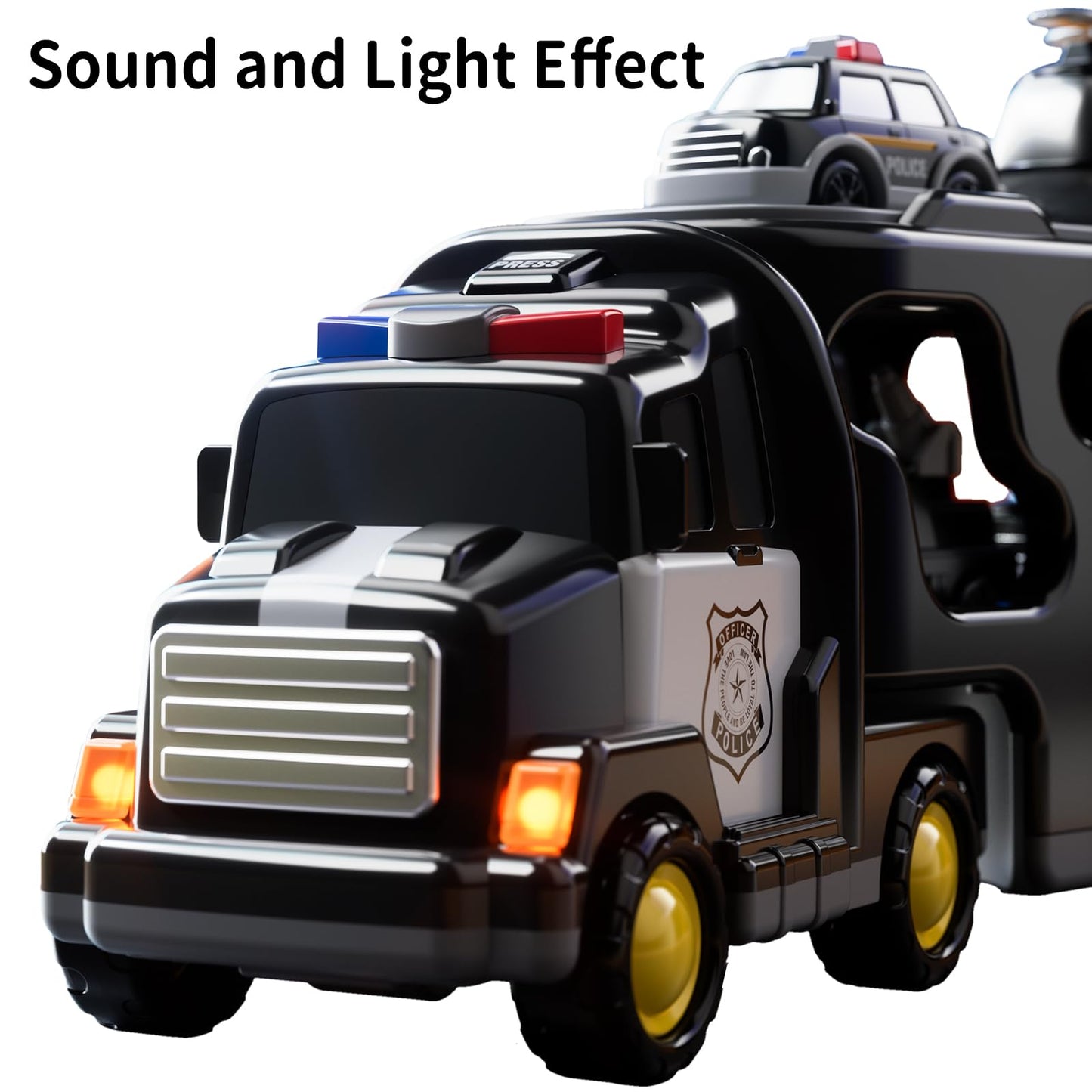 Temi Police Trucks Boy Toys For 3-5 Year Old Toddlers - Toys For 3 4 5 6 7 Years Old Transport Vehicle Carrier Truck, Boy Trucks