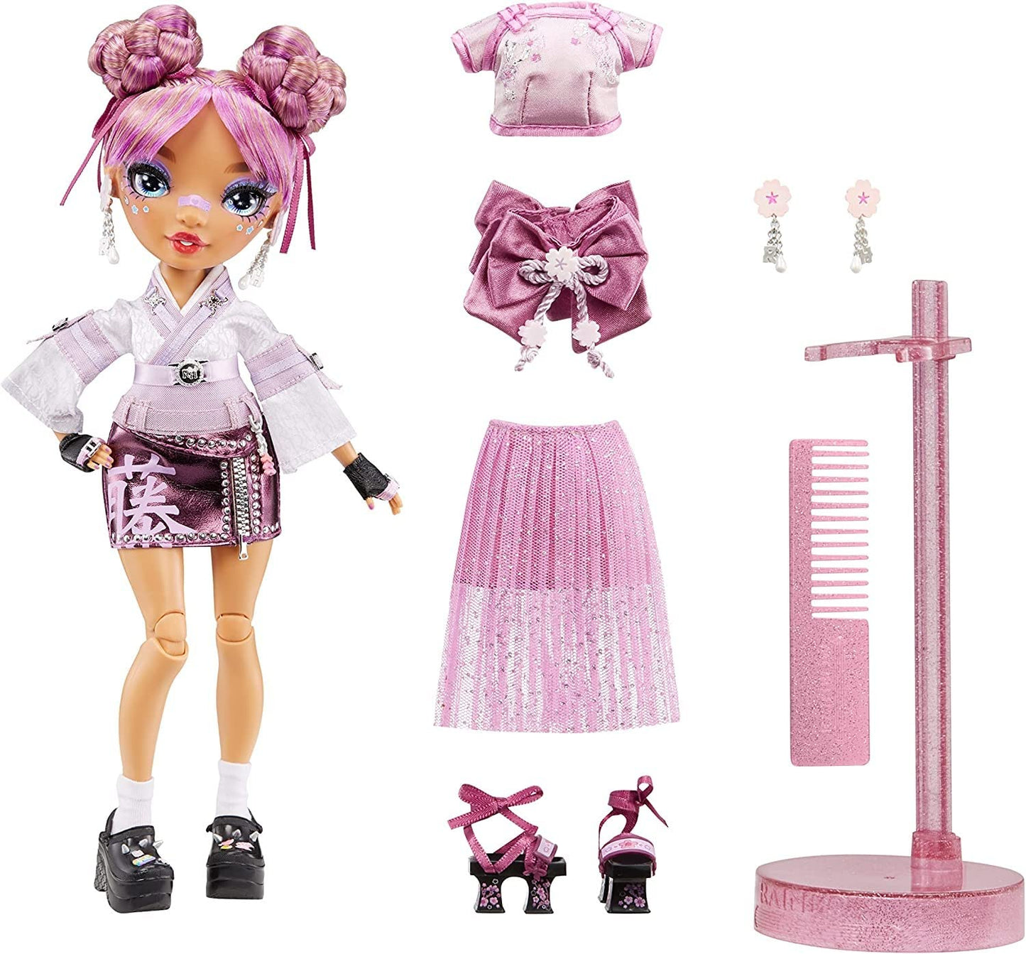 Rainbow High Lila Yamamoto- Mauve Purple Fashion Doll. 2 Designer Outfits To Mix & Match With Accessories, Great Gift For Kids 6-12 Years Old And Collectors