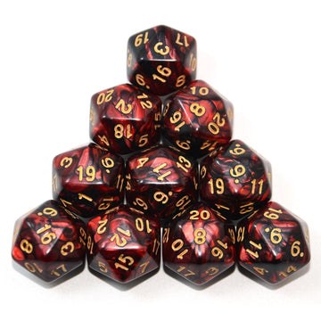 Smartdealspro 10-Pack 20 Sided Dice D20 Polyhedral Dice For Dnd Rpg Mtg Table Game (Color 13)