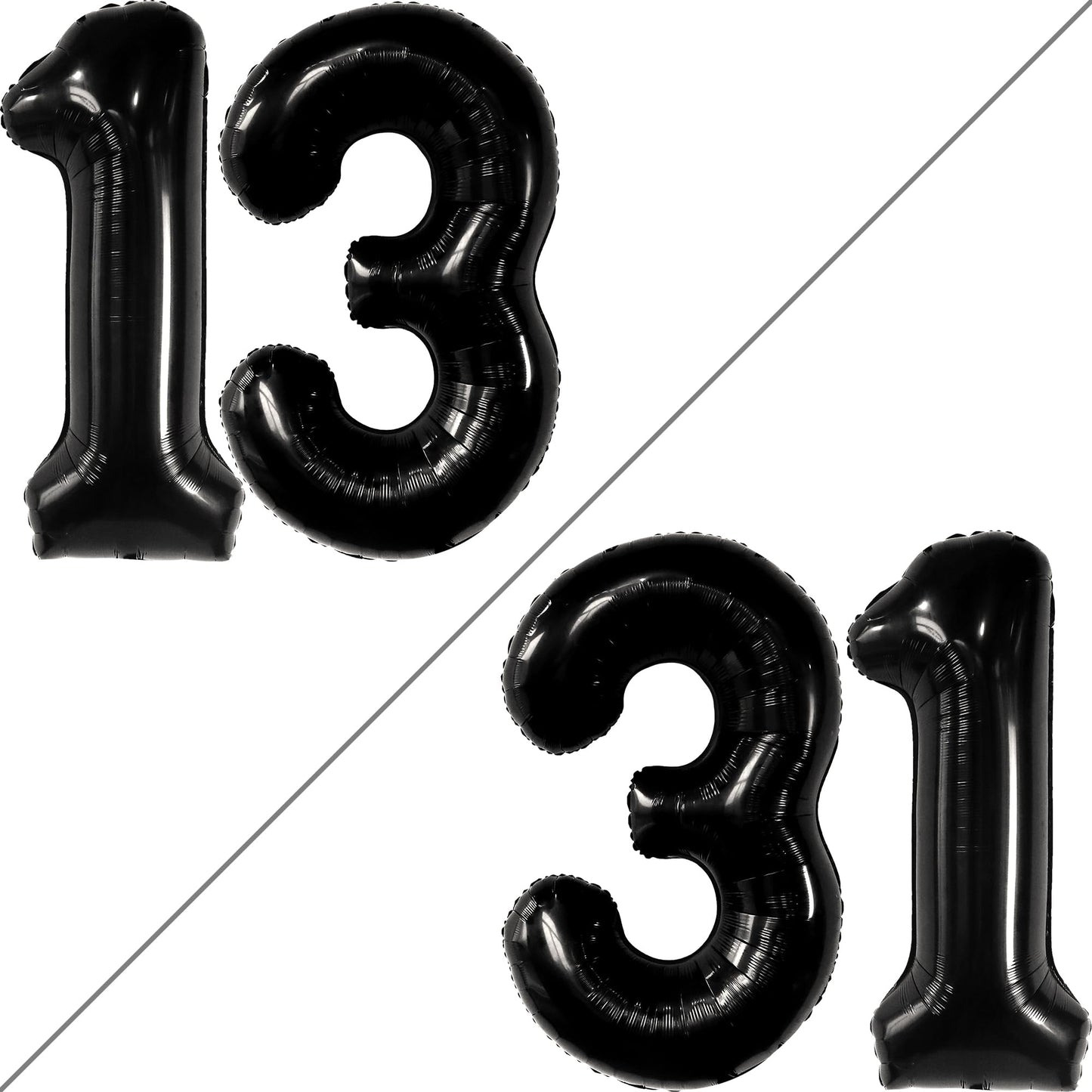 Katchon, Huge Black 13 Balloon Numbers - 40 Inch | Black 13 Birthday Balloon For 13Th Birthday Decorations For Boys | 13Th Birthday Decorations For Girls | Official Teenager Birthday Decorations Boy