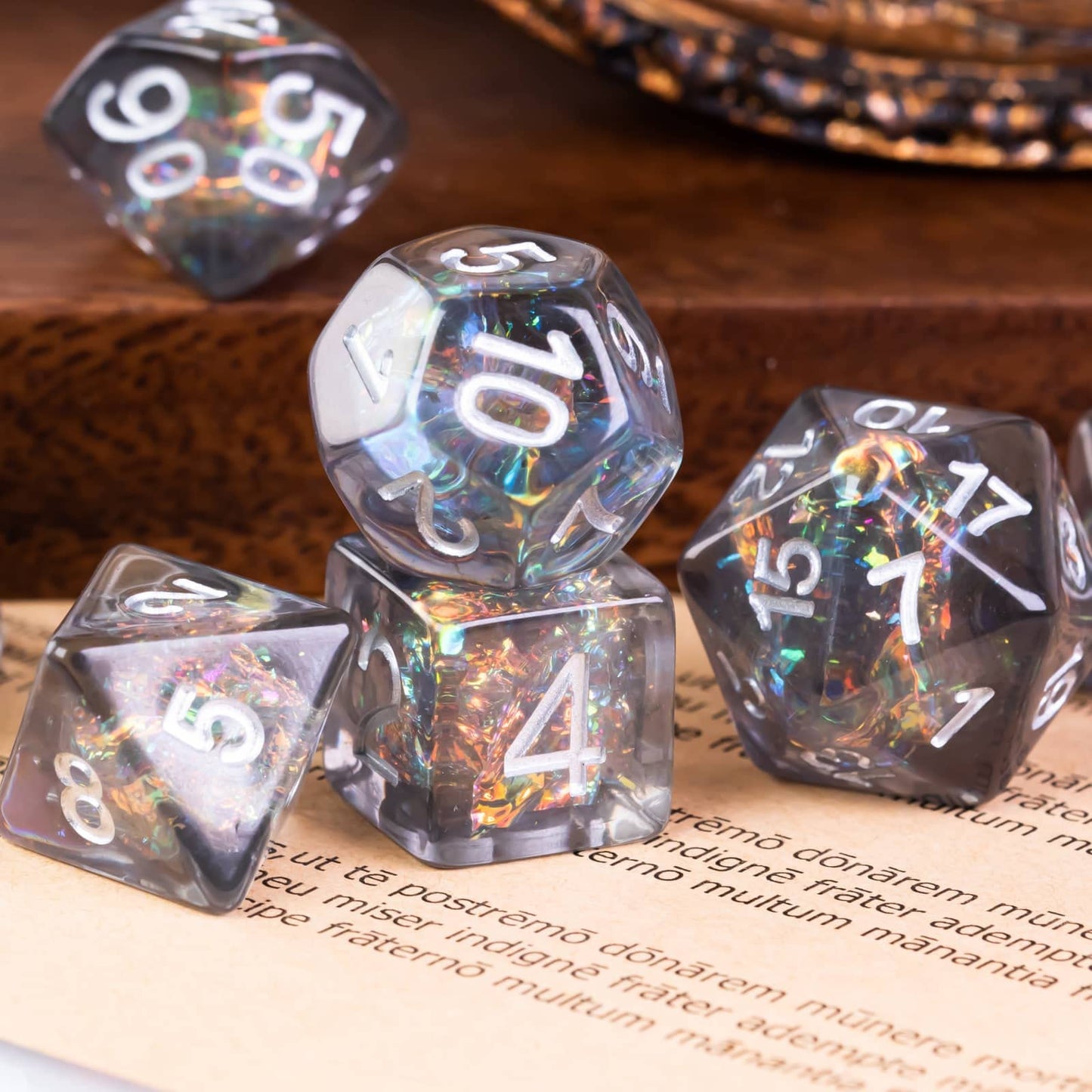 UDIXI 7PCS DND Dice Set, Resin Mushroom D&D Dice Set Red Polyhedral Dice for Dungeons and Dragons Role Playing Games