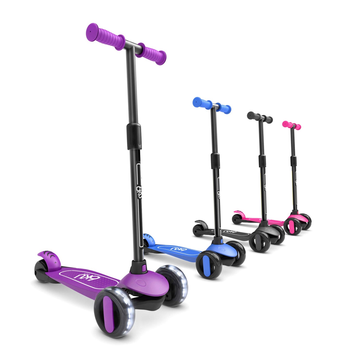 6Ku Scooter For Kids Ages 3-5 With Flash Wheels, Kids Scooter 4 Adjustable Height, Toddler Scooter Extra-Wide Pu Led Wheels, 3 Wheel Scooter For Kids For Girls & Boys Learn To Steer(Purple)