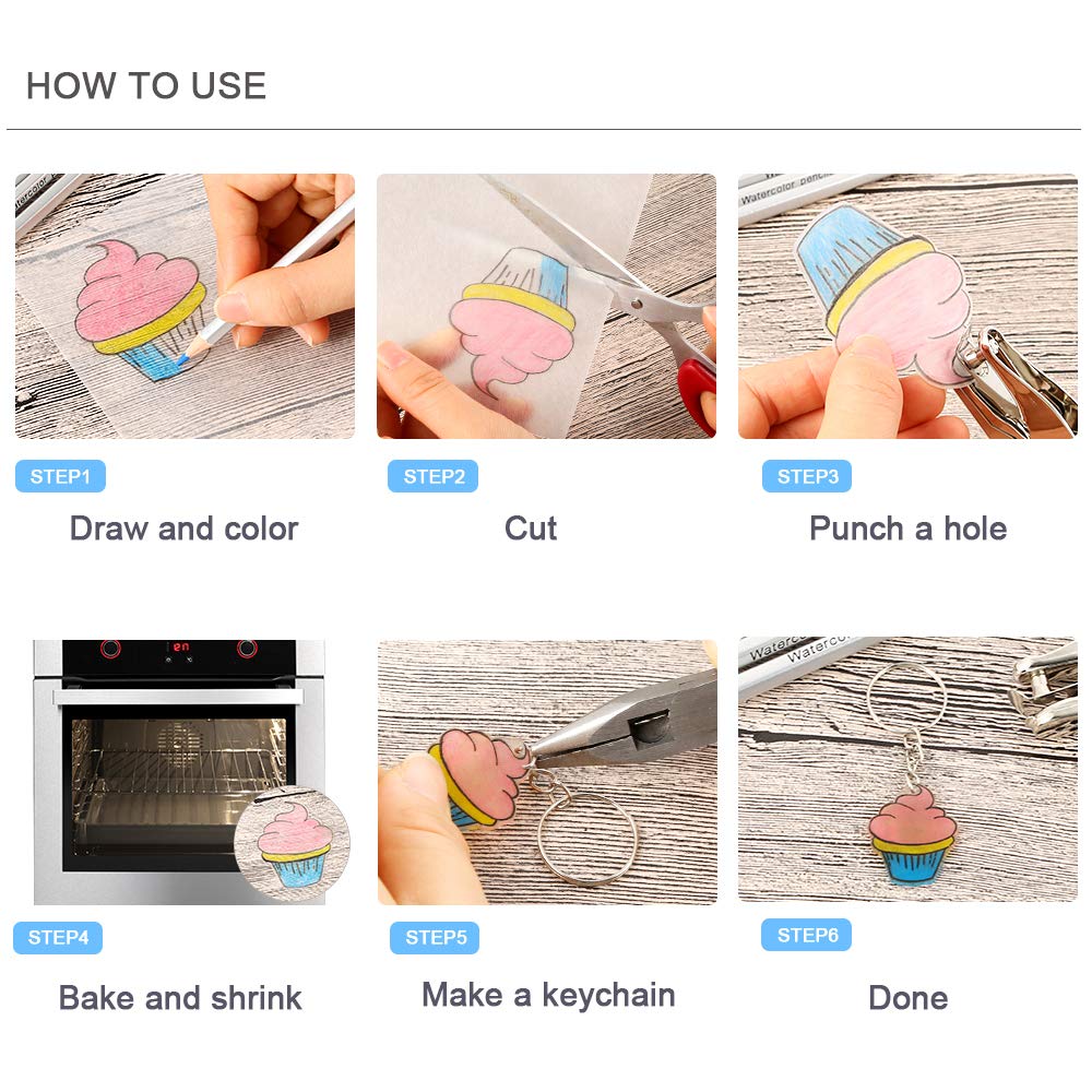 Auihiay 40 Pieces Shrink Plastic Sheets, Shrink Paper Kits for Mothers Day Decorations, Kids Creative Crafts, Great Mothers Day