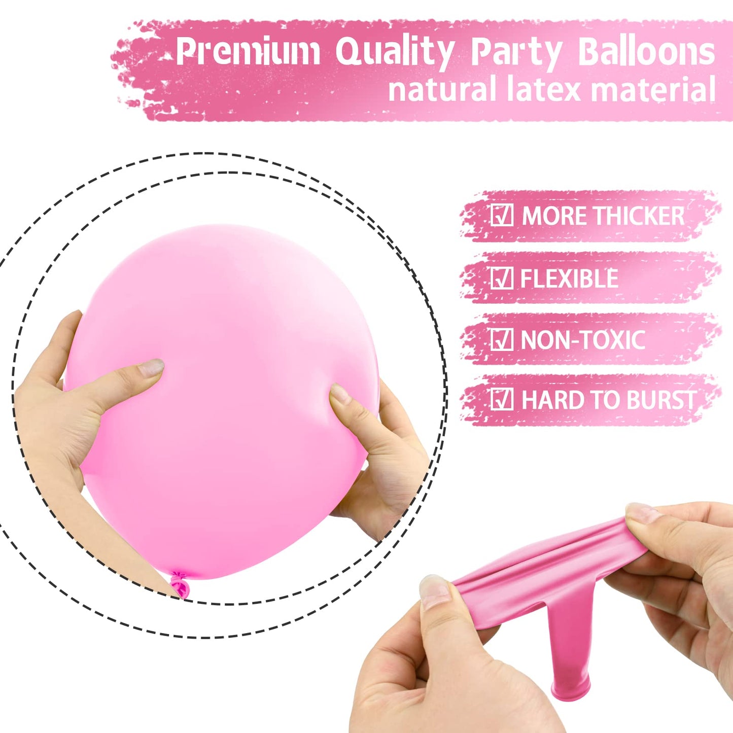 Moukiween Pink Balloons 100 Pack Pastel Pink Balloons Different Sizes Pack 18 12 5 Inch Light Pink Balloons Garland Arch Kit For Girl'S Baby Shower Birthday Wedding Party Decorations