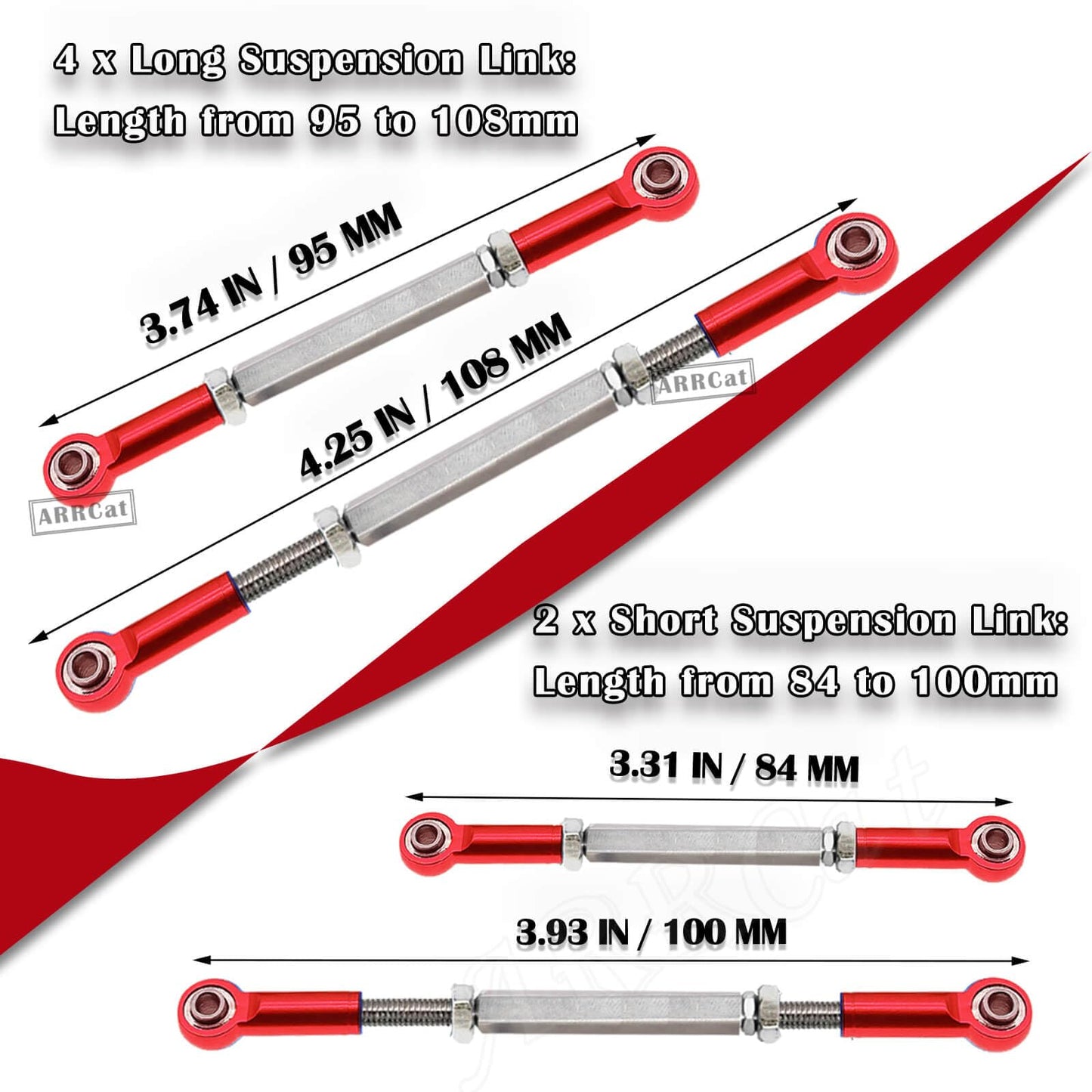 ARRCat Turnbuckles Camber Links Upgrades Parts for Ecx 1/10 2WD Ruckus Axe Brutus Circuit AMP MT AMP DB AMP Crush K&N Torment,6P