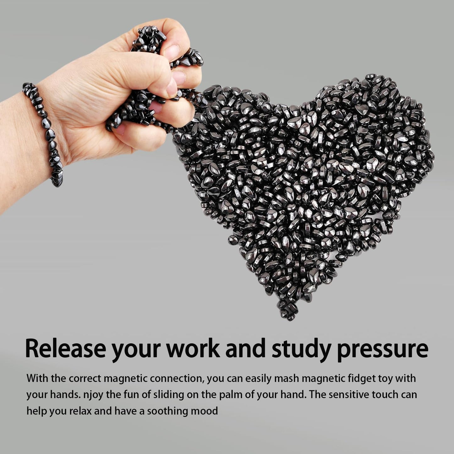 Magnetic Ferrite Putty Rock, More Than 500 Mini Weak Magnet Smooth Ferrite Pebbles, Small Magnetic Beads Fidget Adults Toys for