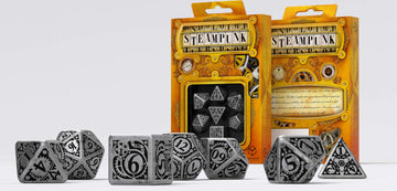 Q WORKSHOP Metal Steampunk Dice Set 7 Polyhedral Pieces