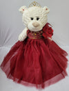 Kinnex Collections Since 1997 20'' Teddy Bear With Elegant Dress (Centerpiece) ~ B16631N-7G (Burgundy/Gold)