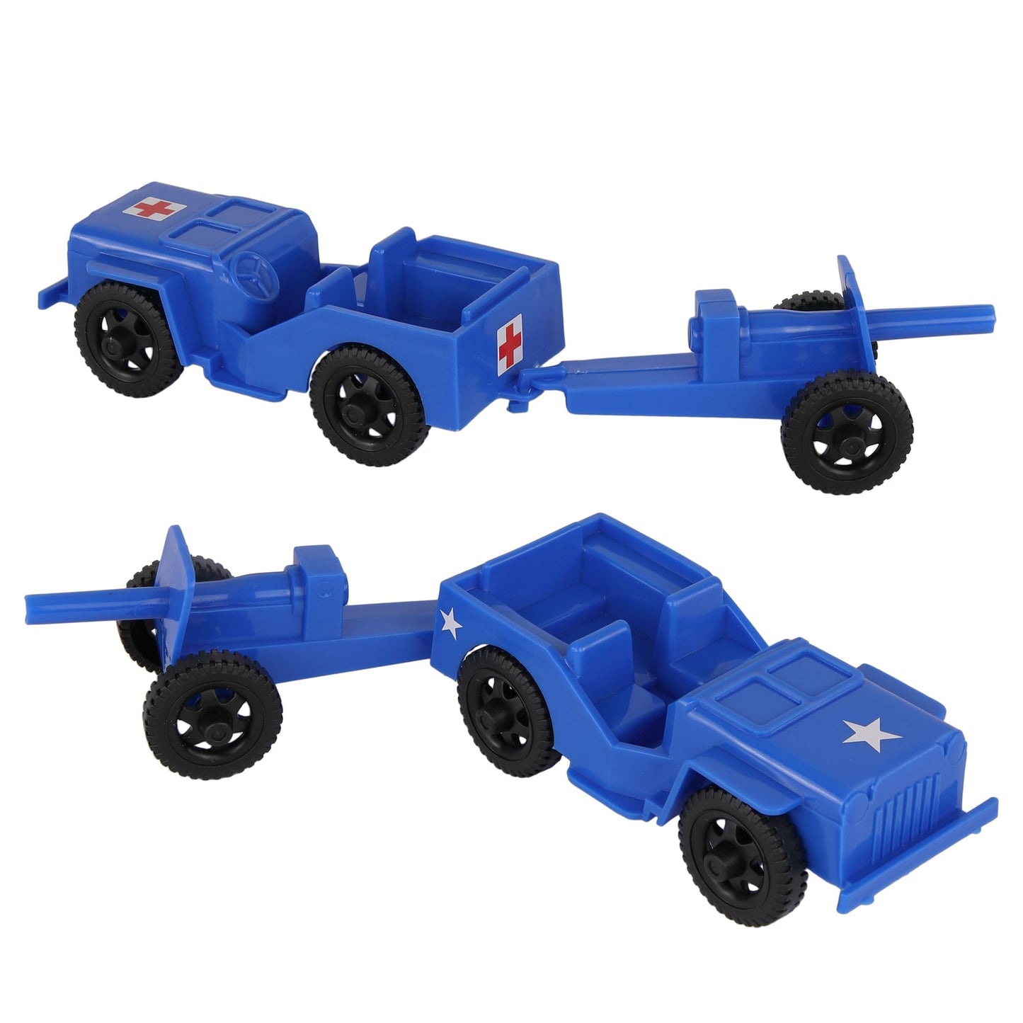 TimMee Combat Patrol Willys & Artillery - Blue 4pc Playset USA Made