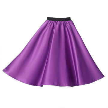 Rabtero Kids Sock Hop Costume, Girls 1950S Dress Costume, 50'S Poodle Skirt With Scarf, Glasses And Socks For Girls 8-10, Medium, Purple