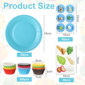 Jingmore 30 Sets Passover Seder Plate Craft Kits Include 30 Seder Paper Plates 300 Cupcake Trays 30 Food Cards 30 Seder Plate St