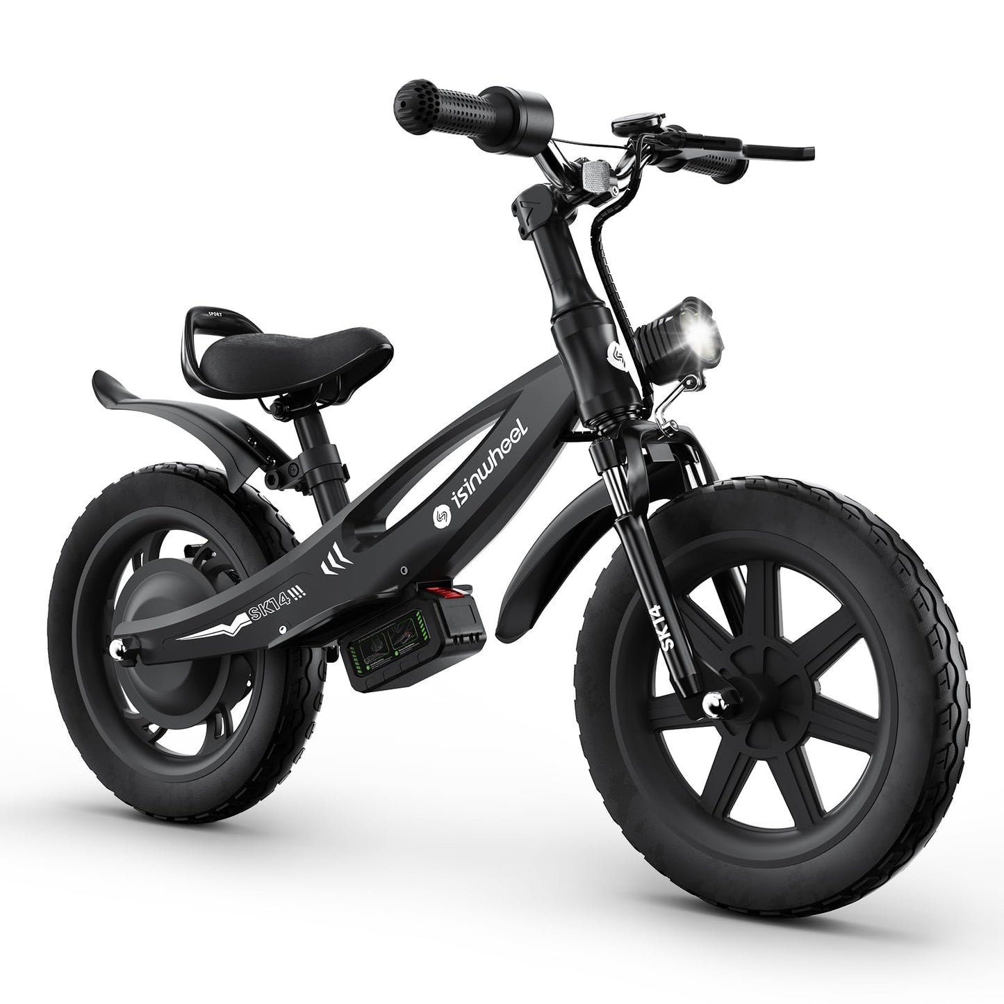 Isinwheel 2-In-1 Electric Bike For Kids Ages 2-6, 250W/150W Electric Balance Bike With Swappable Battery, 14/12 Inch Inflatable
