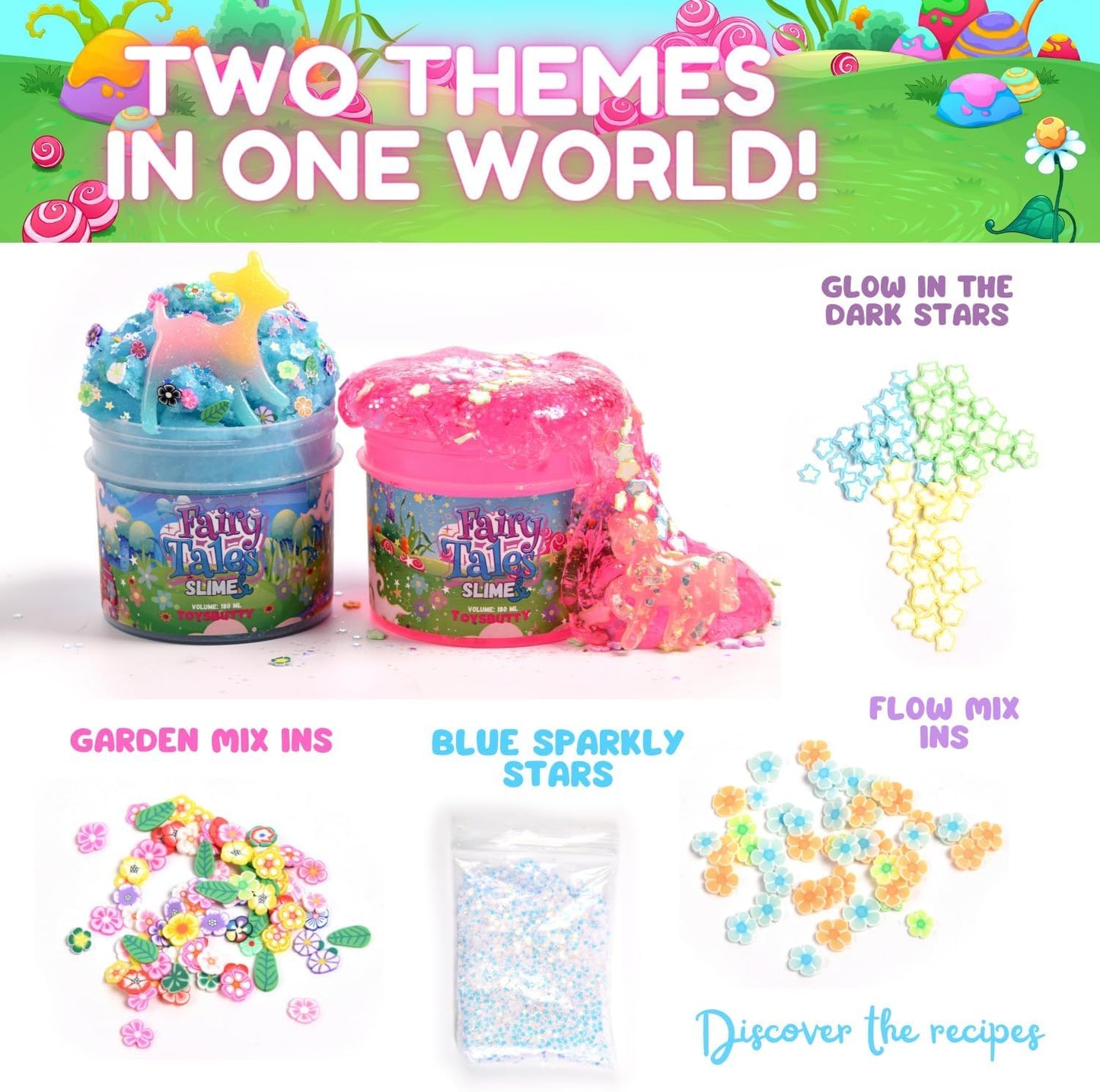 Toysbutty 2 Slime Pack Clear Crystal Slime & Cloud Slime Kit For Girls Boys, Create With Kids Fairy Tales Theme, Premade Slime M