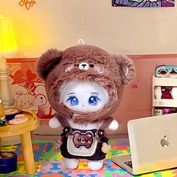 CALEMBOU Plush Doll Clothes, 4 Inches Cute Animal Series Plush Doll Clothes for 10cm Plush Doll, Kawaii Doll Clothes Accessories