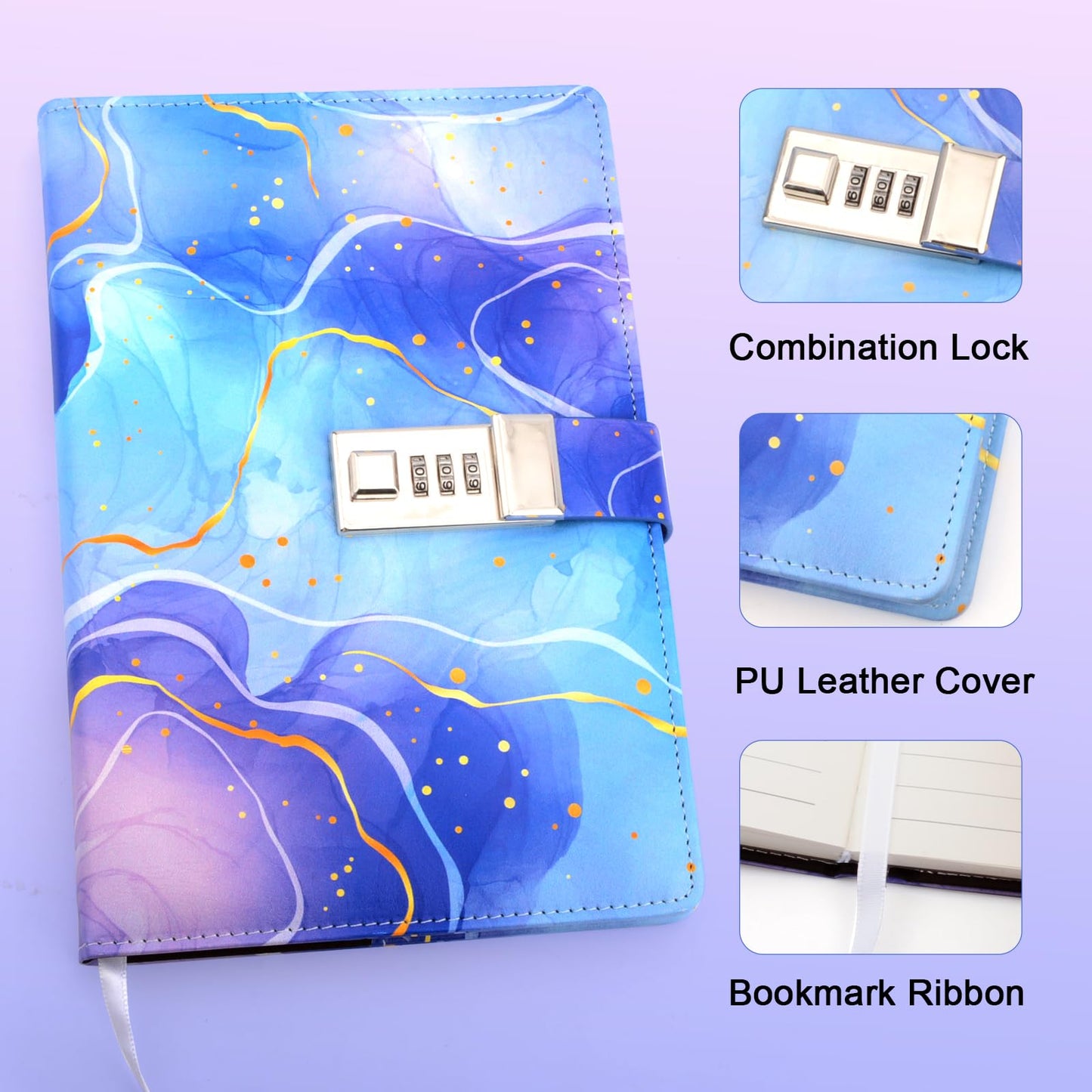 Diary With Lock For Girls Ages 8-12, Easter Gifts For Girls 8 9 10 11 12 13 14 Year Old Journal With Lock, Secret Diary Notebook With Pencil Case Pen Stickers Bookmark Gifts For Teen Girls