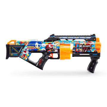 X-Shot Skins Last Stand Blaster - Modern Sonic Skin By Zuru Sonic The Hedgehog Design With 16 Darts, Slam Fire Action, Air Pocket Dart Technology, Toy Foam Blaster For Kids, Teens And Adults