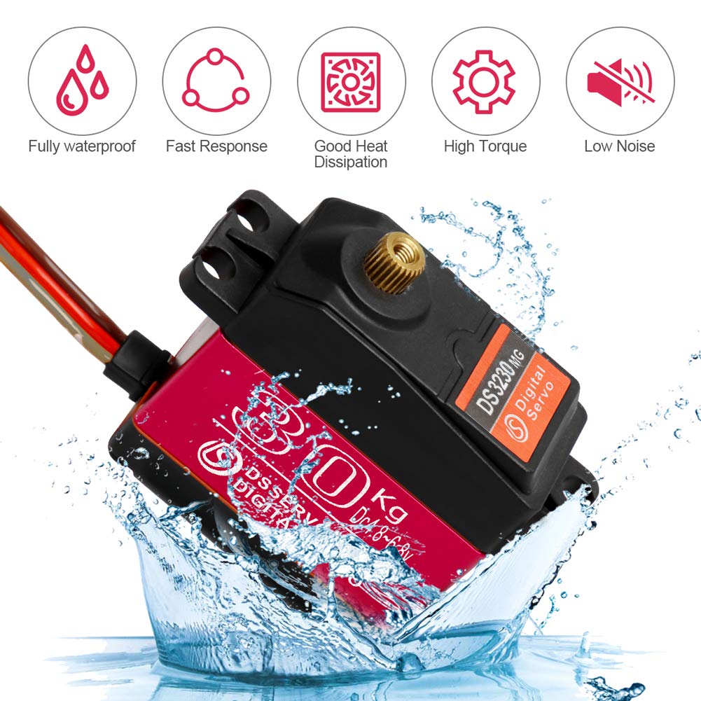 30KG Digital servo high Torque Full Metal Gear Waterproof, Suitable for RC Model Remote Control car with a Control Angle of 180