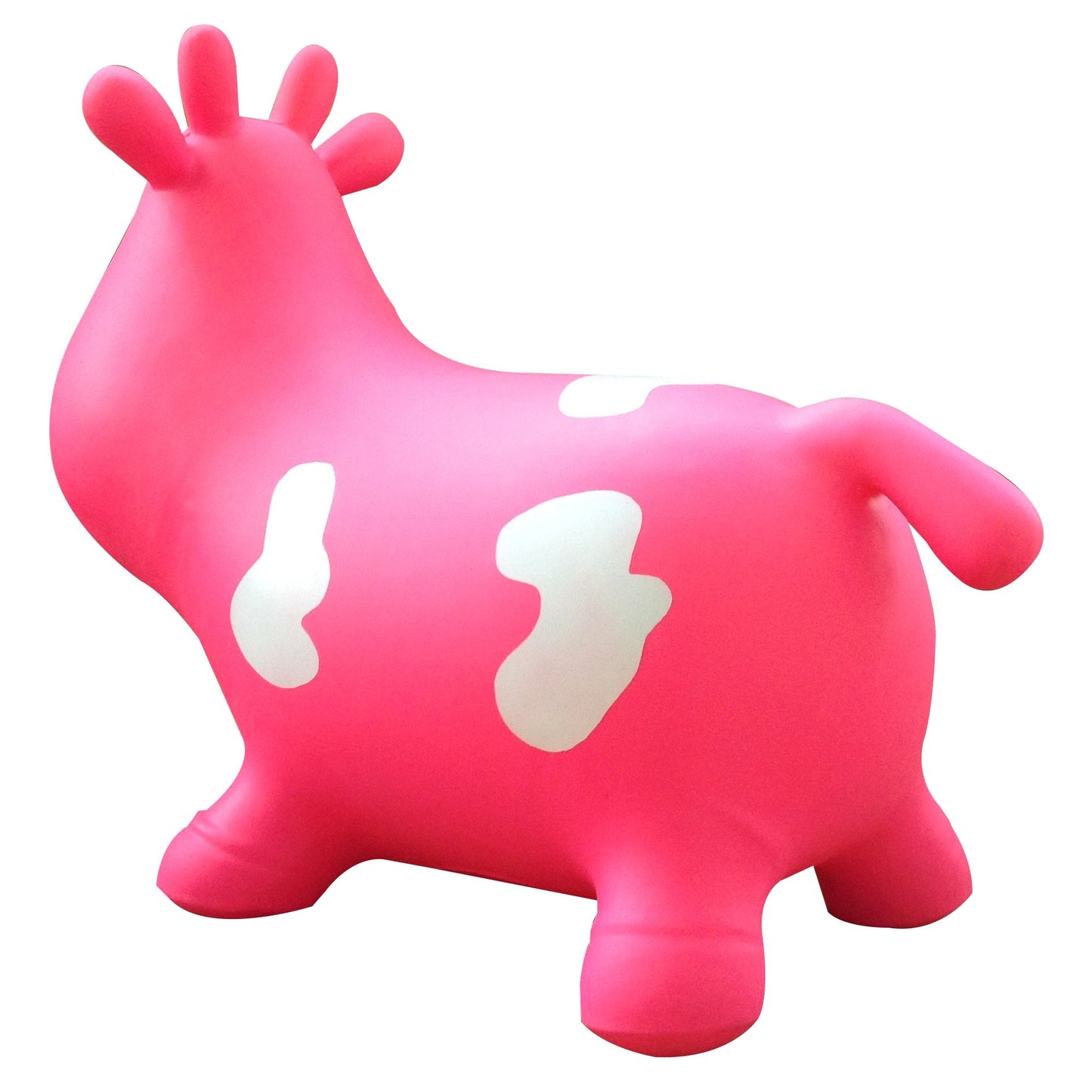 Appleround Cow Bouncer With Air Pump, Inflatable Space Hopper, Ride-On Bouncy Animal (Pink)