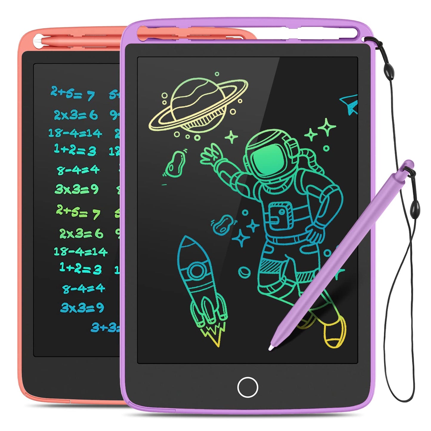 2 Pack Lcd Writing Tablet, Colorful Screen Doodle Board 8.5 Inch Drawing Tablet For Kids, Learning Toys Birthday Gifts Travel Activity Games For 3 4 5 6 Year Old Boys And Girls Toddlers(Purple Pink)