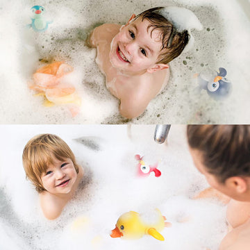 Dmeixs Baby Bath Toys 4 Pack Wind Up Bath Toys For Toddlers 1-3 Year Old Penguin Duck Bathtub Toys For Baby Floating Pool Games Water Toys Swimming Bath Toys For Toddlers Kids Boys Girls 1 Years Old