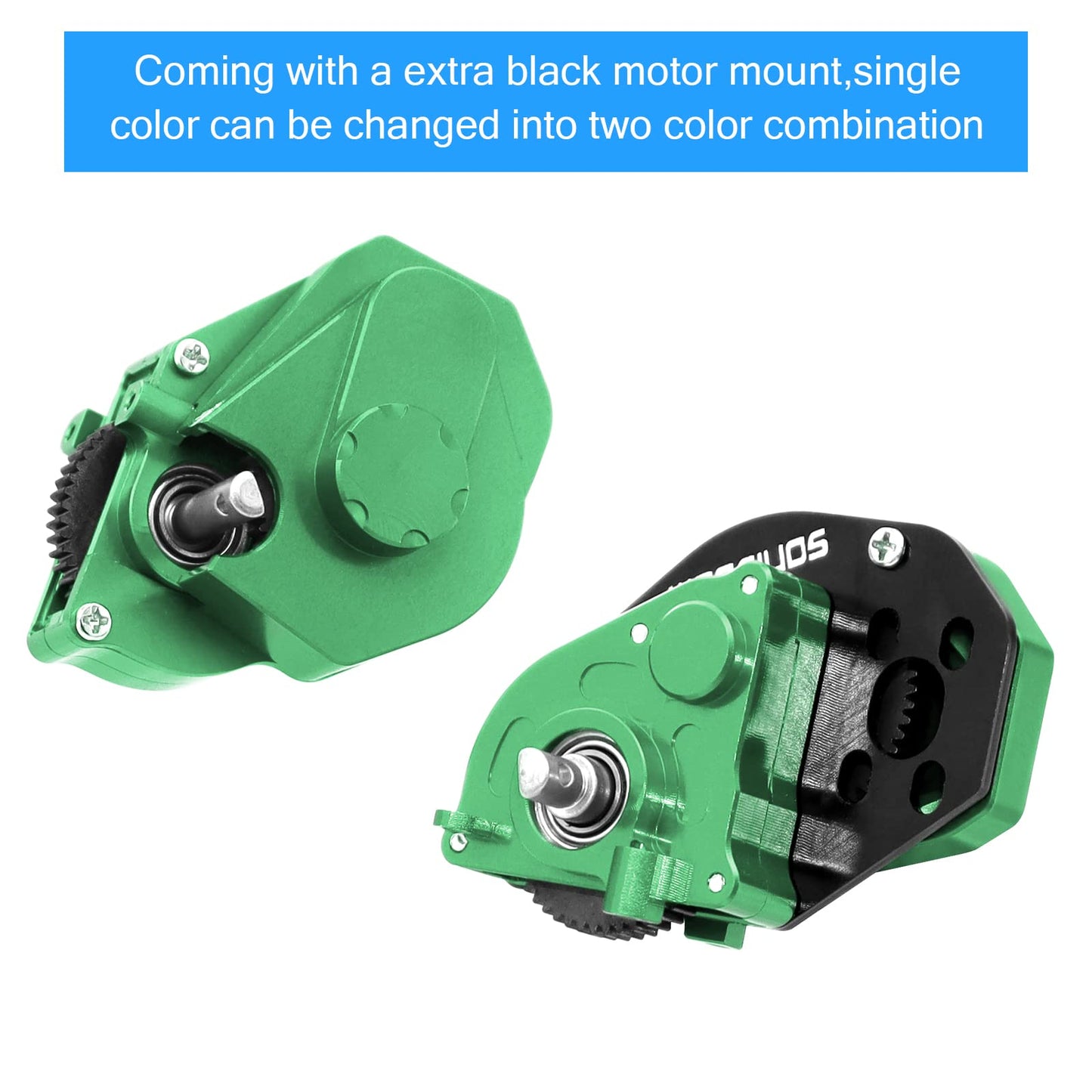 Woaeiuos Complete Transmission Gearbox With Steel 0.3 Mod Transmission Gear And Metal Motor Mount For Axial Scx24 Deadbolt C10 J