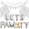 Legendog Dog Birthday Party Supplies Dog Paw Print Balloons Cat Birthday Hat Happy Birthday Banner Foil Balloons Lets Pawty Letters Balloons Decorations