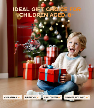 SYMA S107H-E RC Helicopter - 3.5 Channel, Gyro Stabilizer, Altitude Hold, Red, Alloy Steel, Ideal for Kids and Beginners