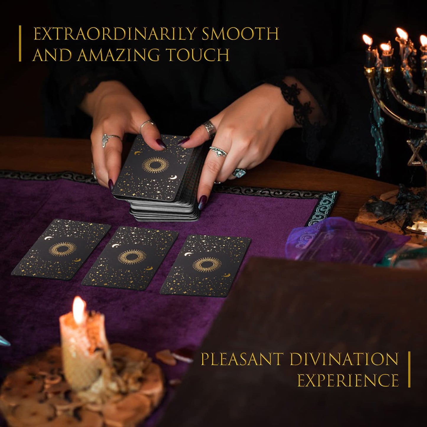 Acelion Original Tarot Card Set With Guide, 78 Pieces Of Tarot Cards With Gold Foil On The Surface, Fortune-Telling Game, Tarot For Beginners