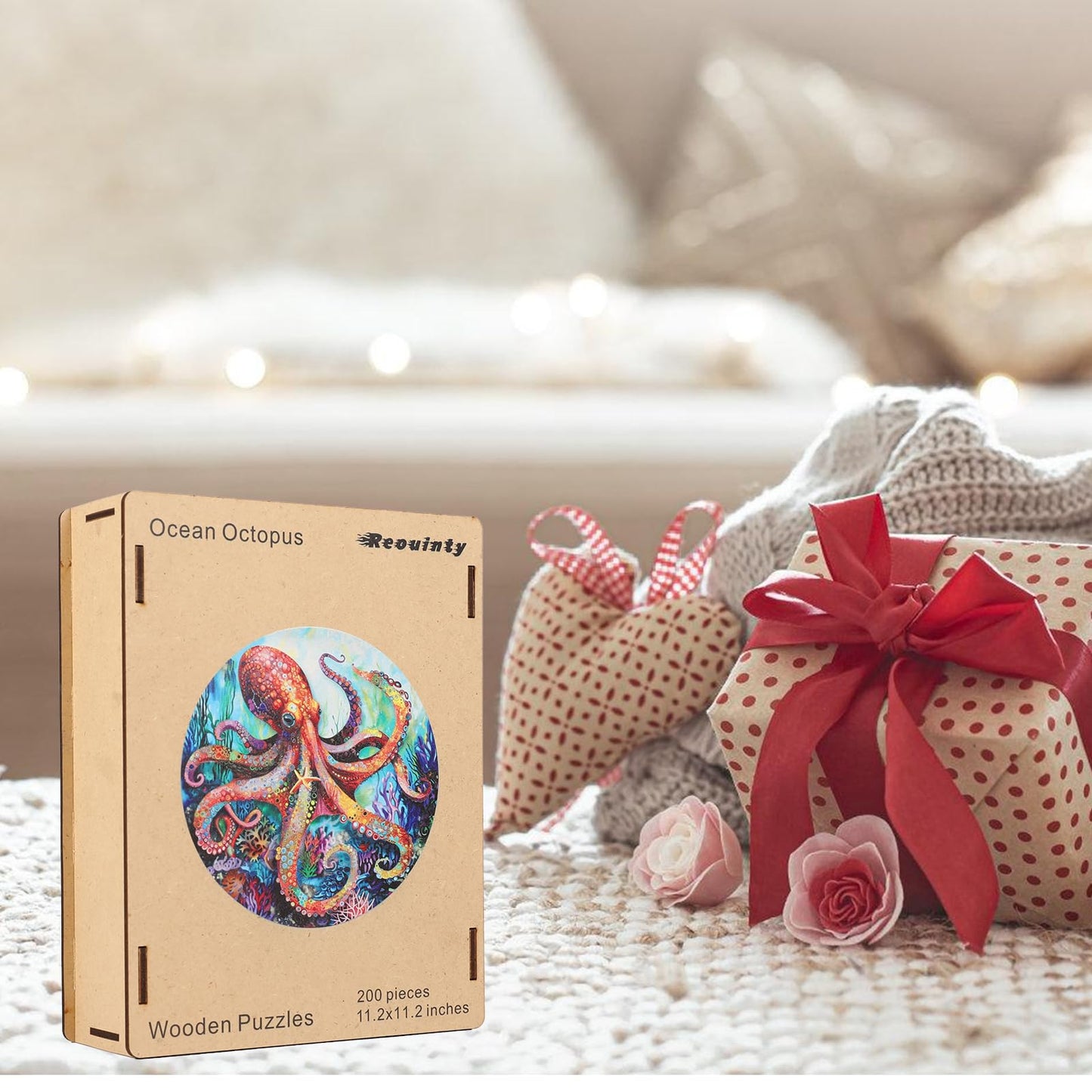 Reouinty Wooden Puzzle Ocean Octopus 200Pcs