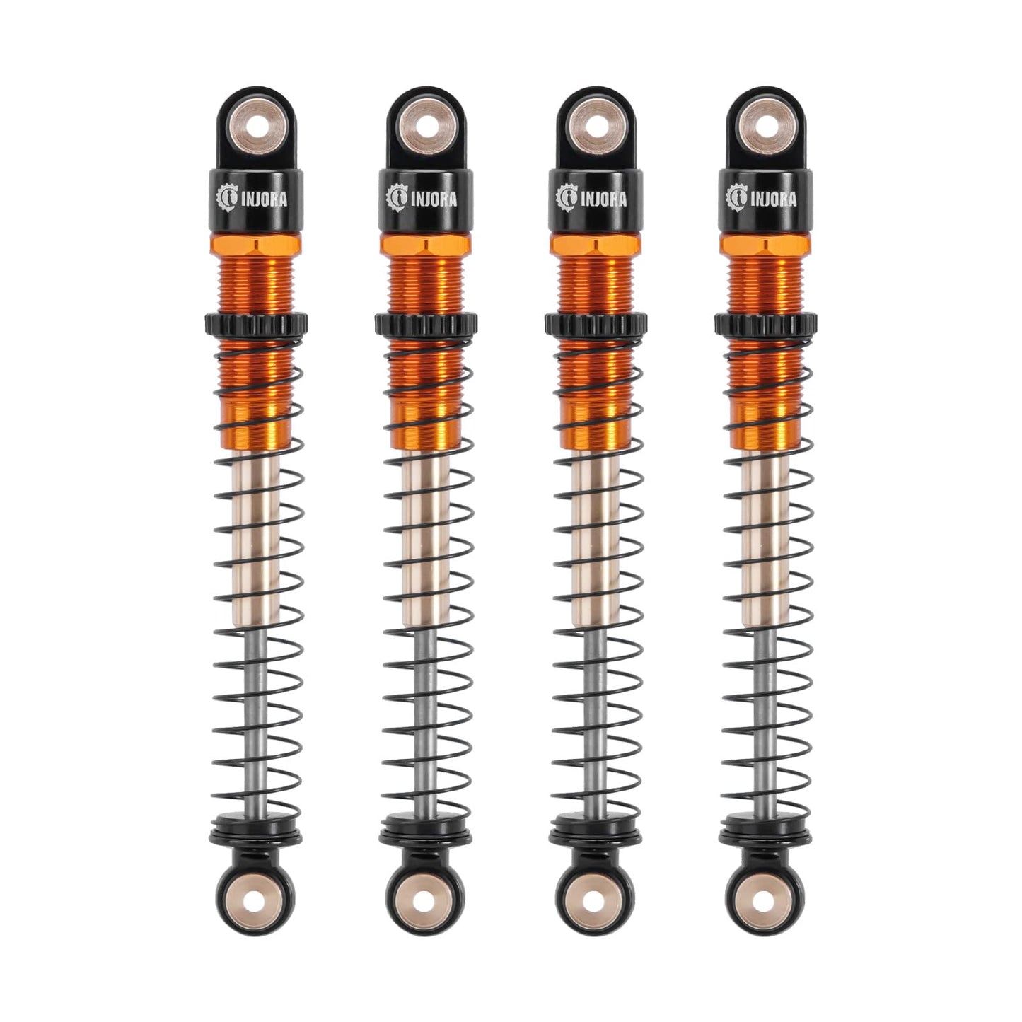 INJORA 51mm Shocks-Long Travel Threaded Double Barrel Damper for Axial AX24 SCX24 Upgrade 1/24 RC Crawler(Gold)