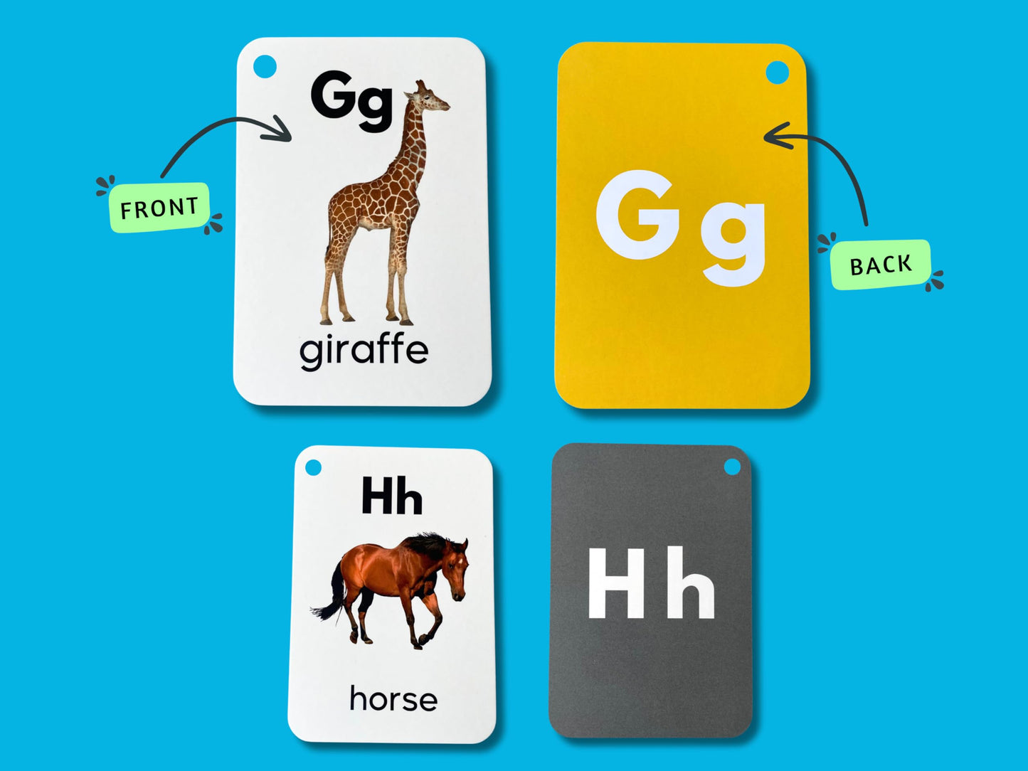Alphabet Flash Cards For Kids, Early Learning First Word Cards For Preschool Children And Toddlers, Teach Abc Letters, English W
