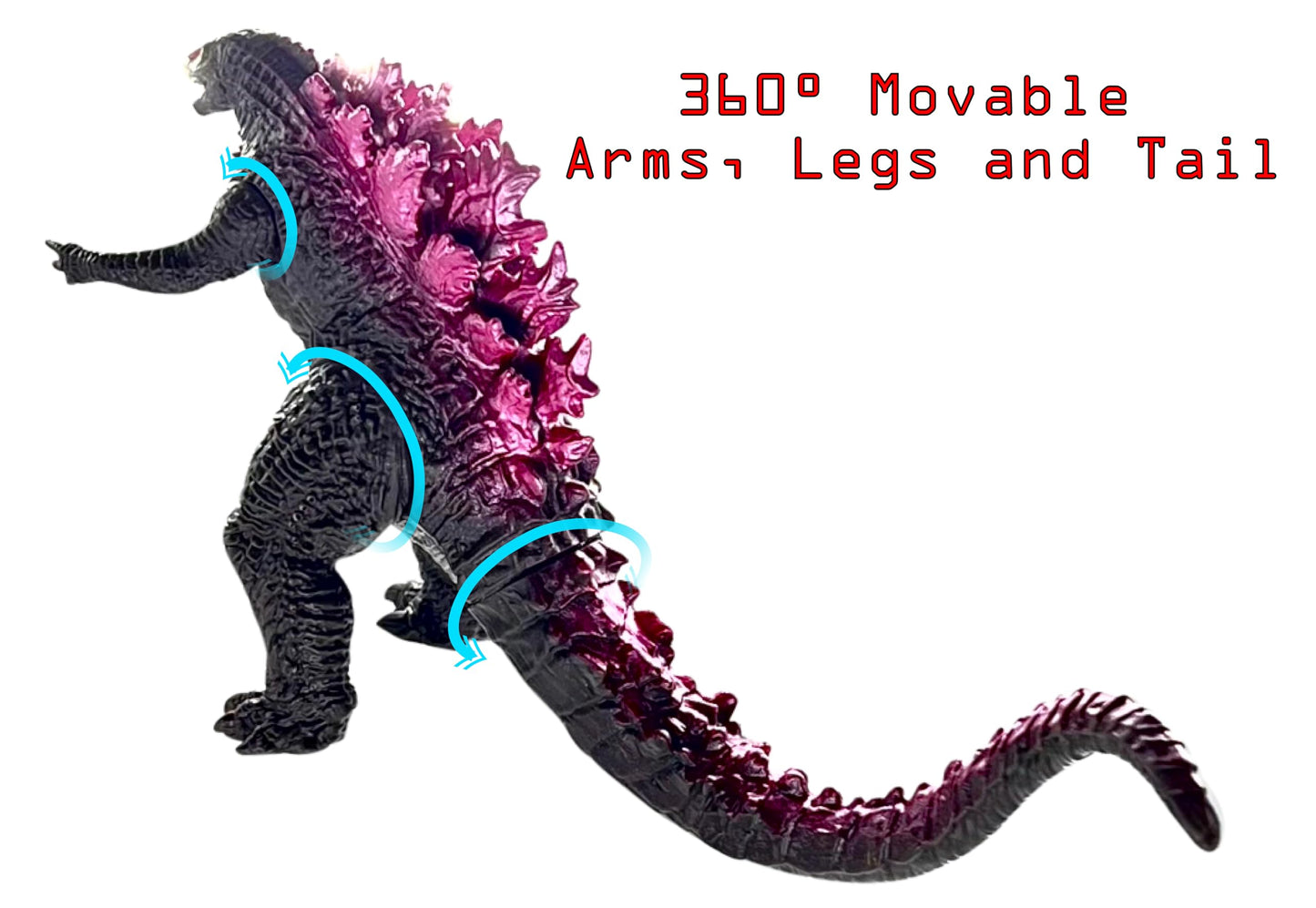 Twcare Godzilla Vs. Kong Toy Action Figure: King Of The Monsters, Movie Series Movable Joints Soft Vinyl, Travel Bag